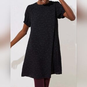 LOFT Black Textured Mini Dress